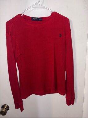 Polo by Ralph Lauren Red Long Sleeve Crew Neck Sweater